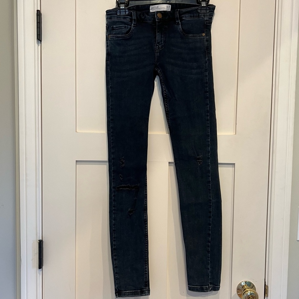 ZARA DARK NAVY BLUE JEANS 👖